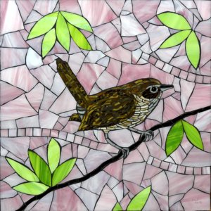 This stained-glass wren is part of a three-bird series created by Barbara Benson Keith for a Minneapolis hospital. She completed the project last month. Photo submitted