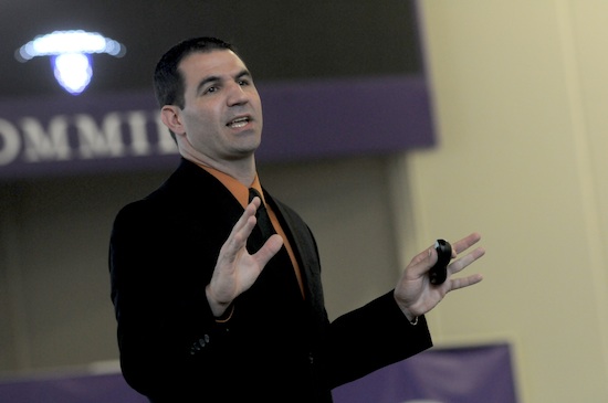 University of St. Thomas football coach Glenn Caruso spoke about the influence of the men in his life, and the importance of family.
