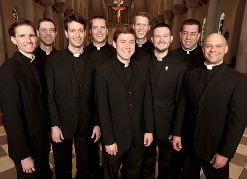 From left, Deacons Leonard Andrie, John Drees, Andrew Jaspers, Brian Park, James Peterson, Andrew Brinkman, Joah Ellis, Andrew Stueve and Luke Marquard are scheduled to be ordained priests of the Archdiocese of St. Paul and Minneapolis May 25 at the Cathedral of St. Paul. Another member of this year’s ordination class is Deacon Spencer Howe (not pictured), who is studying in Rome but will be ordained with his classmates at the Mass. Dave Hrbacek / The Catholic Spirit