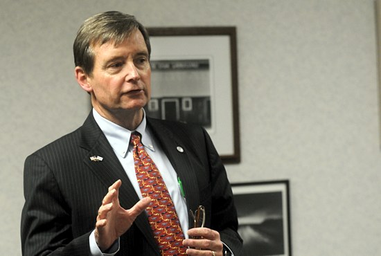 Brian P. Short, a member of the Safe Environment and Ministerial Standards Task Force, speaks at a press conference introducing the group's members Oct. 9 in Minneapolis. (Dianne Towalski/The Catholic Spirit)