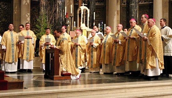 All bishops present join in the prayer of ordination.