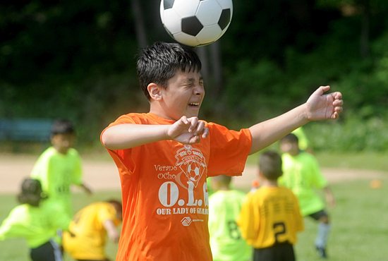 Jesus Abarca, 8, practiced before the games started.