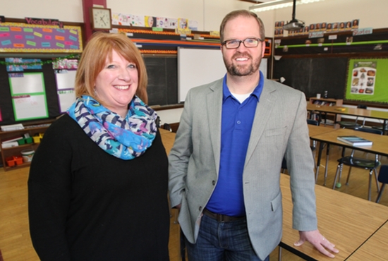 Kari Staples, principal of St. Alphonsus Parish School in Brooklyn Park, and Zach Zeckser, principal of St. Mark’s Catholic School in St. Paul, are implementing in their schools this fall a new educational initiative called IDEALS, based on Harvard developmental psychologist Howard Gardner’s Multiple Intelligence Theory. Dave Hrbacek/The Catholic Spirit.