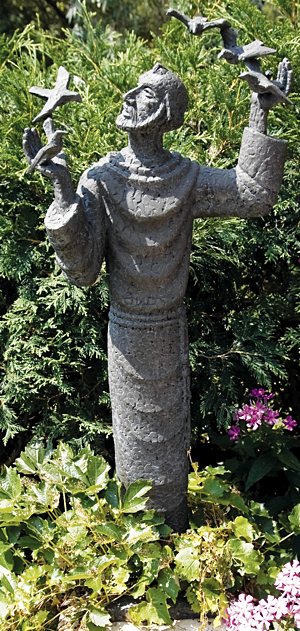 A statue of St. Francis, patron of ecology, at St. Catherine University in St. Paul. Courtesy St. Catherine.