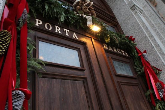 Archbishop Bernard Hebda will open the Holy Doors at the Cathedral of St. Paul Dec. 13 before 10 a.m. Mass. The doors were sealed last month ahead of the Year of Mercy. Dave Hrbacek/The Catholic Spirit