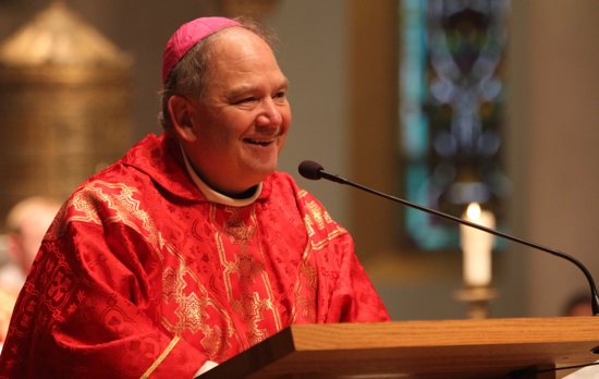 Archbishop Bernard Hebda preaches at St. Paul Seminary School of Divinity in St. Paul at its opening Mass Sept. 9. Dave Hrbacek/The Catholic Spirit