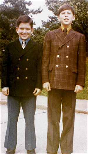 Bernard Hebda, left, with classmate Richard Glumac at their confirmation. Submitted photo