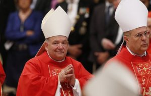 Archbishop Bernard A. Hebda of St. Paul and Minneapolis leaves in procession after attending Pope Francis' celebration of Mass with new archbishops from around the world in St. Peter's Basilica at the Vatican June 29. CNS