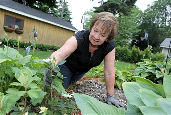 Judy Glenn of St. Joseph in Rosemount works in the garden of her Lakeville home. It’s one of her favorite ways to stay active. Dave Hrbacek/The Catholic Spirit