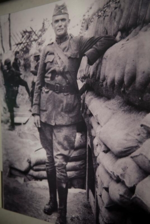 An life-size vintage photo of a well-known World War I Catholic priest, Father Francis Patrick Duffy, who served as a chaplain with the 69th Infantry Regiment, is on display March 15 at the U.S. Army Chaplain Corps Museum at Fort Jackson in Columbia, S.C. CNS photo/Chaz Muth