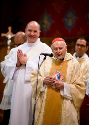 Cardinal Theodore E. McCarrick, retired archbishop of Washington, celebrates Mass at Holy Comforter-St. Cyprian Catholic Church in Washington Nov. 1, 2017.