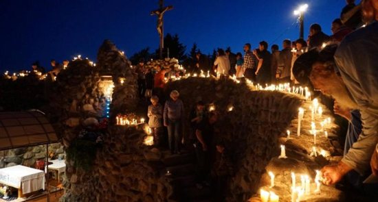 The shrine was built in 1919 by Polish pioneers who hauled 600 wagonloads of stones to the site.
