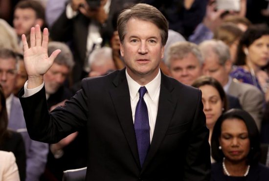 U.S. Supreme Court nominee Judge Brett Kavanaugh is sworn in before the Senate Judiciary Committee during his Supreme Court confirmation hearing Sept. 4