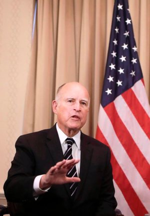California Gov. Jerry Brown is seen in San Francisco Feb. 9. CNS photo/Pool