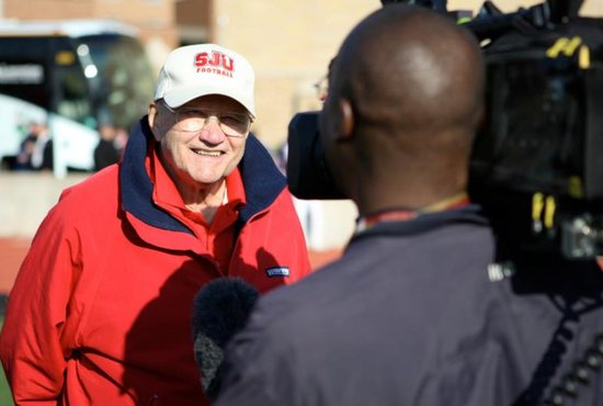 John Gagliardi, former head football coach at St. John's University in Collegeville, Minn., is seen in 2009. Three years prior he became the first active coach to be elected to the College Football Hall of Fame.