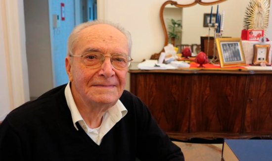 Cardinal Agostino Cacciavillan, apostolic nuncio to the United States from 1990 to 1998, is pictured in his apartment at the Vatican Oct. 29