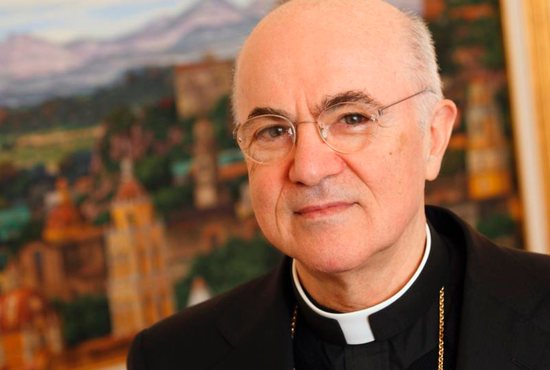 Italian Archbishop Carlo Maria Vigano, the apostolic nuncio to the United States, is pictured at his residence at the Vatican in this Oct. 20, 2011, file photo. The former nuncio has accused church officials, including Pope Francis, of failing to act on accusations of abuse by Archbishop Theodore E. McCarrick.