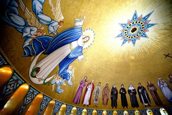 Mosaic tiles depicting the Immaculate Conception and various saints are seen in the Trinity Dome at the Basilica of the National Shrine of the Immaculate Conception in Washington. The feast of the Immaculate Conception is celebrated Dec. 8.