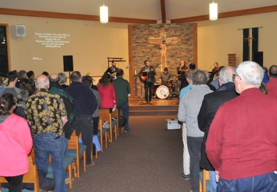 Worshippers gather Jan. 20, 2019, at St. Peter Church in Cameron, Wis., to give thanks for Jayme Closs' escape from abduction. The ecumenical service brought a sense of closure and relief to the community, whose members have wept and prayed together since the October murder of Jim and Denise Closs and the abduction of Jayme, their 13-year-old daughter.