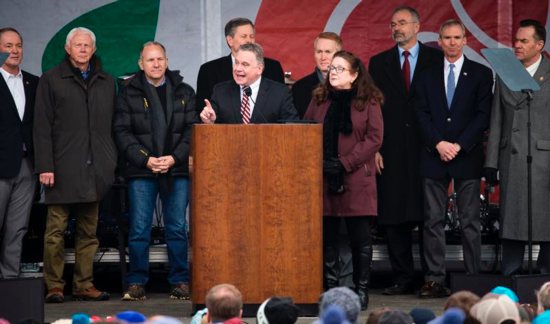 U.S. Rep. Chris Smith, R-N.J., speaks during the annual March for Life rally in Washington Jan. 18, 2019. 