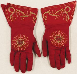 Embroidered liturgical gloves