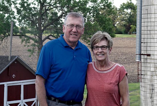 Dick and Mary Jo Hruby on their farm 