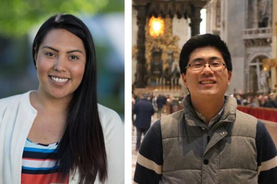 Brenda Noriega, Hispanic ministry coordinator in the Diocese of Fresno, Calif., and Brian Rhude, project coordinator for the Catholic Apostolate Center in Washington