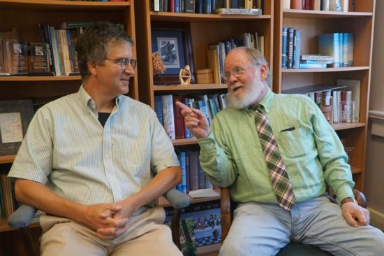 Astronomy professor Chris Graney and journalist Glenn Rutherford