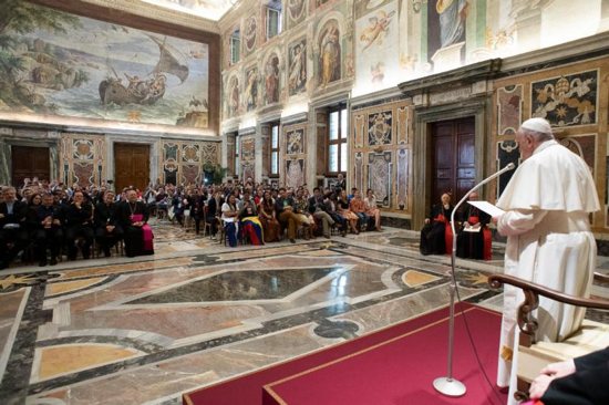 Pope Francis meets with participants attending the postsynod Youth Forum 
