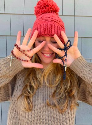 Kristin Reilly is seen with rosaries