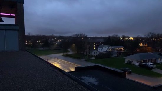 The view from St. John the Baptist church in New Brighton toward Brooklyn Center, the center of Father Paul Shovelain’s rosary for justice, peace and healing. Father Shovelain also led a livestream of a rosary April 13 from St. Alphonsus Church in Brooklyn Center. 
