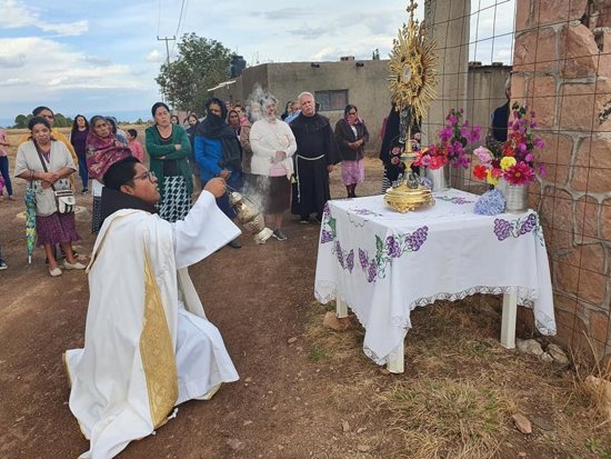 Franciscan Father Juan Antonio Orozco, 33, pictured swinging a censer in an undated photo, was killed by gunfire June 12, 2021, as he returned from celebrating Mass and providing sacraments in a rural Mexican village with drug cartel conflicts. 