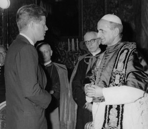 President John F. Kennedy is pictured with Pope Paul VI at the Vatican July 2, 1963. When Pope Francis meets U.S. President Joe Biden at the Vatican Oct. 29, it will mark only the second time a Catholic president has met the pope at the Vatican.