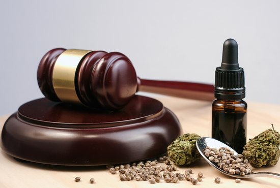 Marijuana and gavel