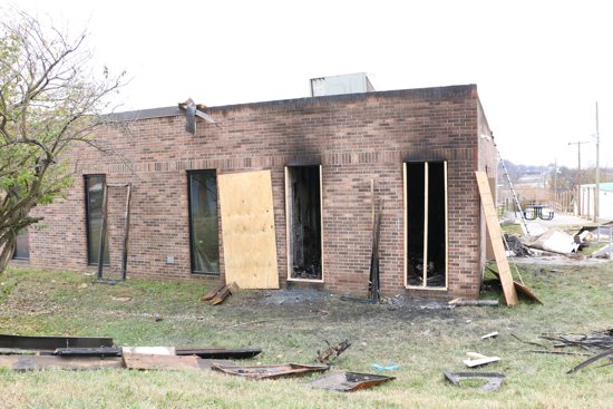 Damage from a fire is seen Dec. 1, 2021, at the building housing the administrative offices of Catholic Charities of East Tennessee Investigators determined the Nov. 28 blaze was arson.