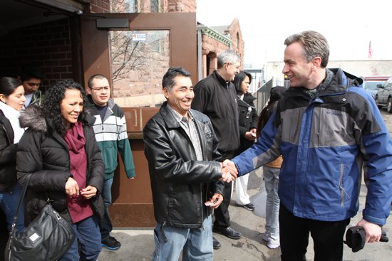 Bishop-elect Joseph Williams greets Catholics outside of his parish, St. Stephen in Minneapolis in this 2013 file photo. Pope Francis named Bishop-Elect Williams an auxiliary bishop of St. Paul and Minneapolis Dec. 10. His ordination is planned for Jan. 25, 2022.