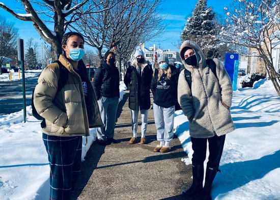 Students are seen at Marymount University in Arlington, Va., Jan. 4, 2022.