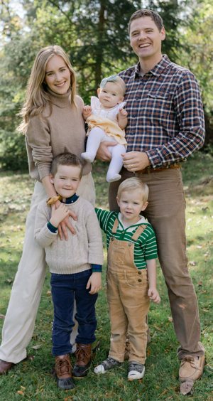 Emily and Sean Hannon with their children: Jack (4), Peter (3) and Lucy (10 months).
