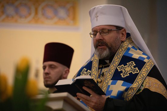 Archbishop Sviatoslav Shevchuk of Kyiv-Halych, major archbishop of the Ukrainian Catholic Church, joins Pope Francis and bishops around the world in consecrating Ukraine and Russia to the Immaculate Heart of Mary March 25, 2022. The archbishop’s service was held in the Cathedral of the Mother of God in Zarvanytsia, Ukraine.