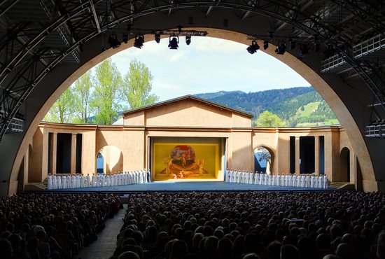 The Passion Play Theater is pictured in 2010 in Oberammergau, Germany. Only local villagers are allowed to perform in the Passion Play, which is usually performed every 10 years. The 2022 performance runs May 14-Oct. 2.