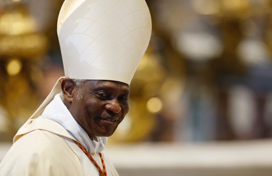 Pope Francis has named Cardinal Peter Turkson chancellor of the Pontifical Academy of Sciences and the Pontifical Academy of Social Sciences. Cardinal Turkson, pictured in a Feb. 11, 2022, photo, succeeds Bishop Marcelo Sanchez Sorondo, who will be 80 in September.