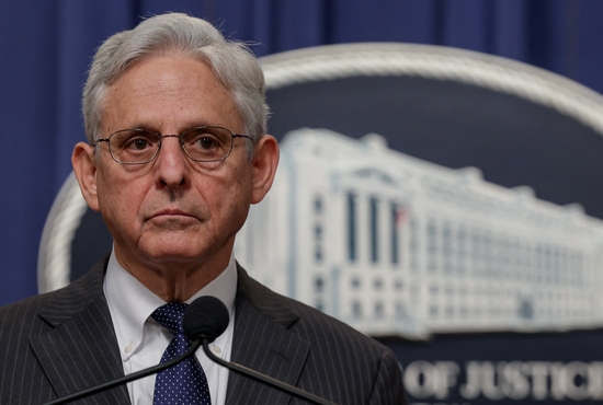 U.S. Attorney General Merrick Garland is seen at the Department of Justice in Washington June 13, 2022.