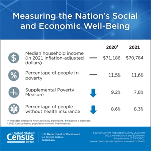 This is an info-graphic about "Measuring the Nation's Social and Economic Well-Being." CNS photo/courtesy U.S. Census Bureau