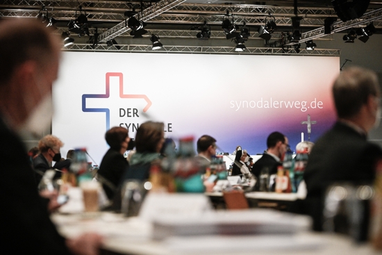 Participants attend the third Synodal Assembly in Frankfurt, Germany, Feb. 4, 2021. The fourth plenary assembly of the German Synodal Path Sept. 8-10, 2022, will start by debating a 32-page text on sexual morality.