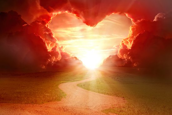 Heart in the red sky