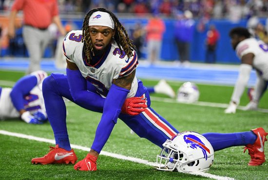 Buffalo Bills safety Damar Hamlin warms up before a game against the Detroit Lions at Ford Field Nov 24, 2022. Catholics are rejoicing in answered prayers after Hamlin made a dramatic recovery following cardiac arrest in a Jan. 2 NFL game. OSV NEWS photo/Lon Horwedel-USA TODAY Sports via Reuters