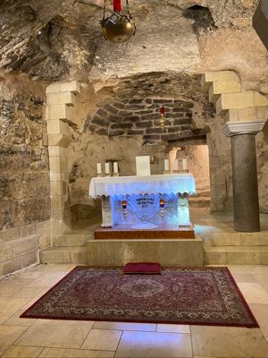 The altar at the Basilica of the Annunciation in Nazareth.