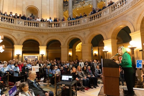 Nearly 700 pro-life advocates gathered in the State Capitol rotunda in St. Paul Feb. 28 for a United for Life rally and meetings with lawmakers.