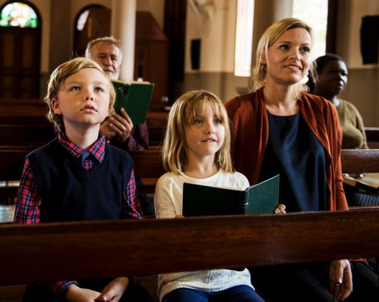 Family at Mass
