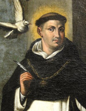 St. Thomas Aquinas is depicted in a painting at the Dominican House of Studies in Washington. The Dominicans are celebrating the 700th anniversary of the July 18, 1323, canonization of the "Angelic Doctor,” St. Thomas Aquinas.